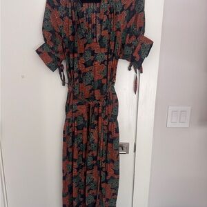 Ulla Johnson Elegant Black and Orange Maxi Dress